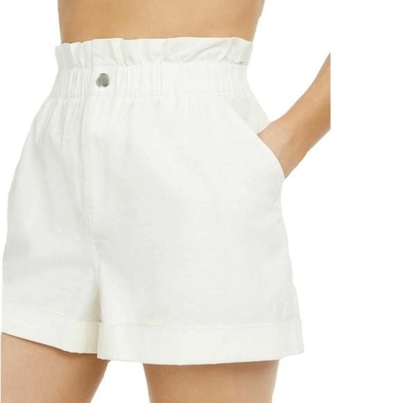 Danielle Bernstein Casual Paperbag Waist Shorts in Cloud - XL - Picture 4 of 4